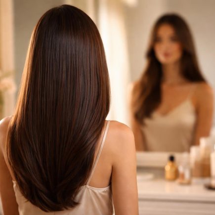 femme-cheveux-lisses-miroir-comptoir-cosmetiques
