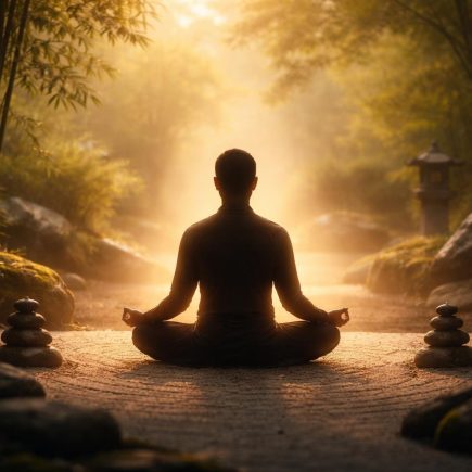 silhouette-meditation-jardin-zen-tranquilite