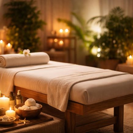 table-massage-bougies-plantes-spa