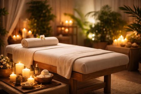 table-massage-bougies-plantes-spa
