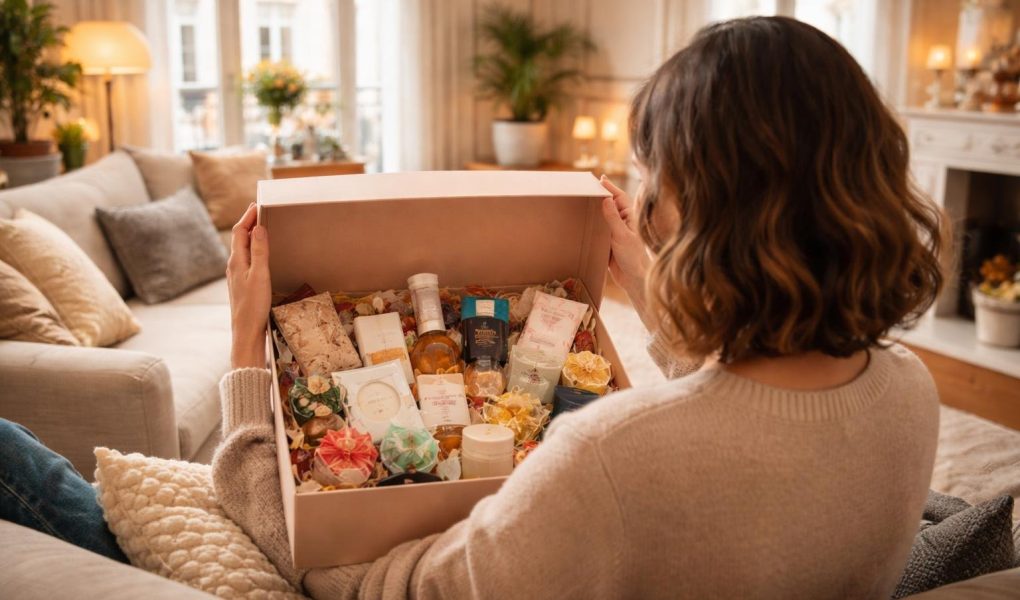 personne-dos-boite-surprise-salon-moderne