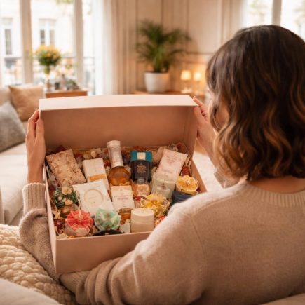 personne-dos-boite-surprise-salon-moderne