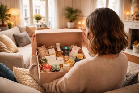 personne-dos-boite-surprise-salon-moderne