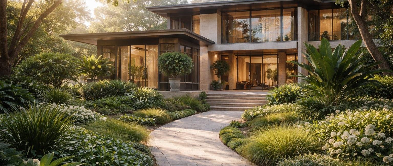batiment-moderne-verdure-chemin-pittoresque