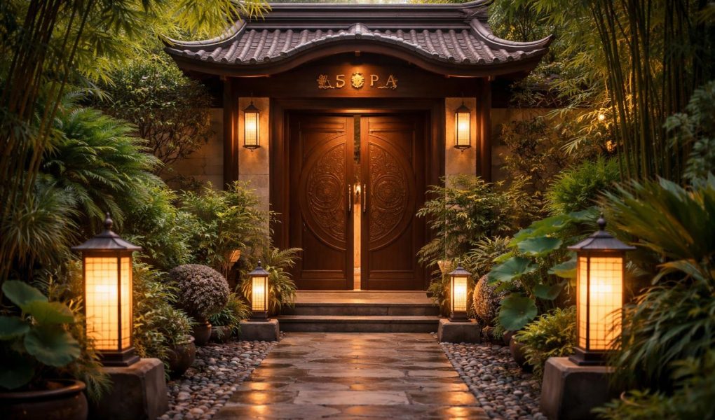 porte-spa-design-asiatique-plantes