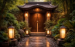porte-spa-design-asiatique-plantes