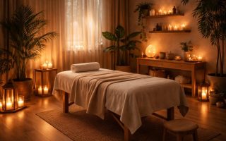 espace-massage-lumiere-bougies-plantes