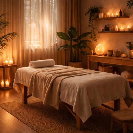 espace-massage-lumiere-bougies-plantes
