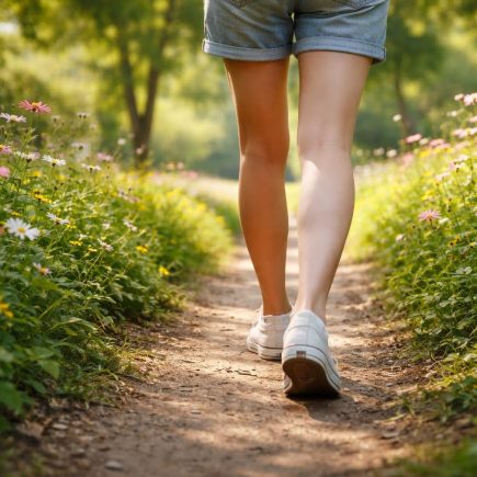jambes-marche-parc-fleurs-colorées