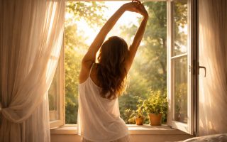 personne-etirement-fenetre-lumiere-matin