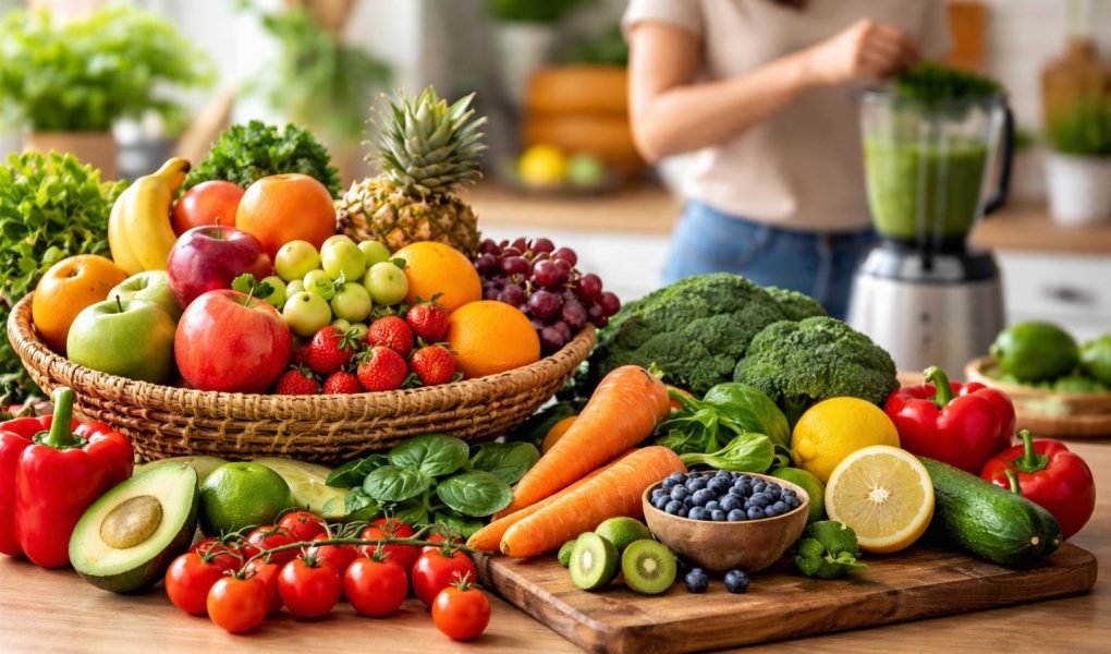 fruits-legumes-table-cuisine-lumiere-naturelle