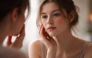 personne-reflet-miroir-visage-teint-rose
