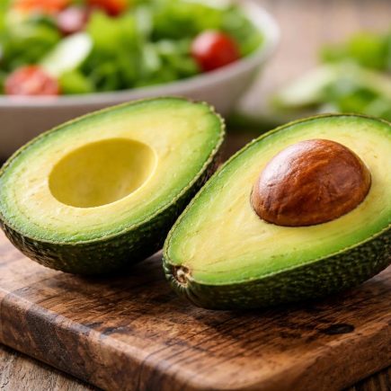 avocat-coupe-planche-bois-salade