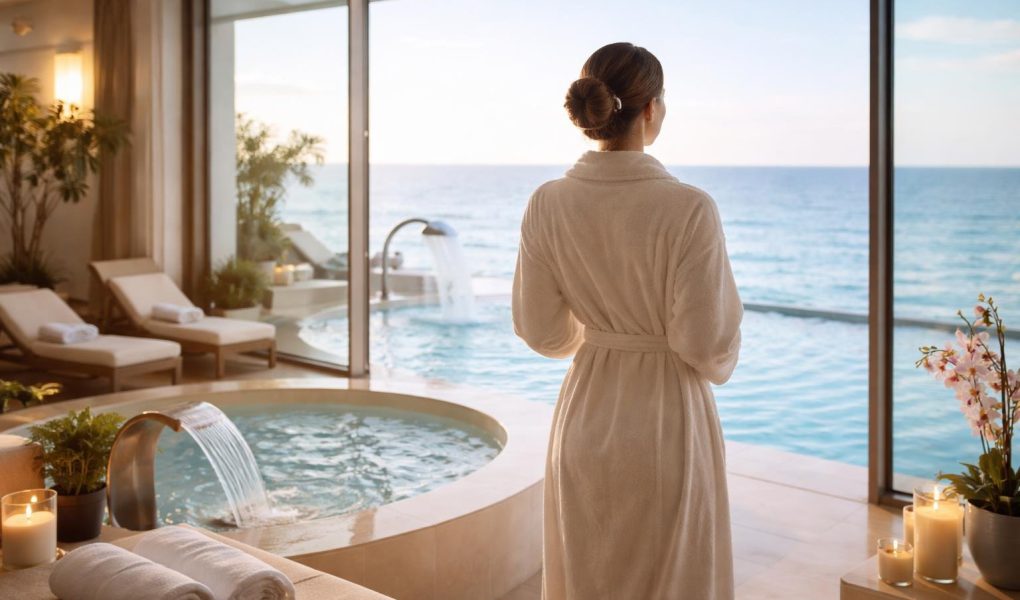 femme-peignoir-baie-vitrée-mer