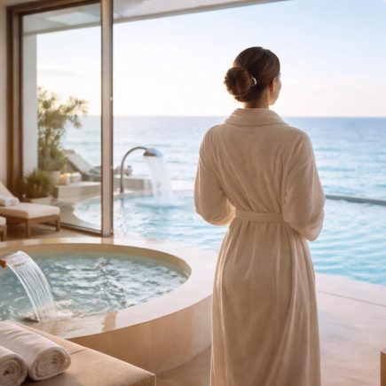femme-peignoir-baie-vitrée-mer